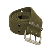 Vintage Double Prong Buckle Belt: Black, Khaki, Olive Drab