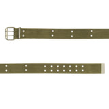 Vintage Double Prong Buckle Belt: Black, Khaki, Olive Drab
