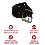 Vintage Double Prong Buckle Belt: Black, Khaki, Olive Drab