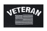 Veteran With US Flag Fine Knit Watch Cap - Black