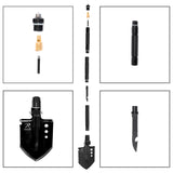 8-in-1 Multi-Tool Survival Shovel / Portable Camping Entrenching Tool - Stainless Steel