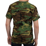 Camo US Flag T-Shirt Woodland Camo