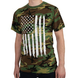 Camo US Flag T-Shirt Woodland Camo