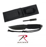 Paracord Knife With Fire Starter- Black