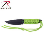 Paracord Knife With Fire Starter- Safety Green