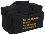 Zipper Pocket Mechanics Tool Bag With Military Stencil -Black