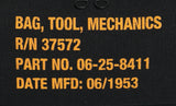 Zipper Pocket Mechanics Tool Bag With Military Stencil -Black