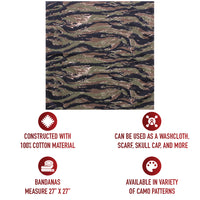 Large Camo Bandana 27 x 27 Inch