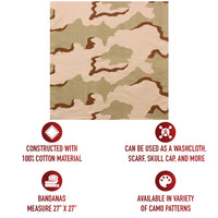 Large Camo Bandana 27 x 27 Inch