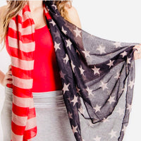 America Flag Scarf Red White Blue