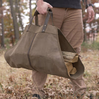 Backwoods Waxed Canvas Log Carrier, Black, Olive Drab or Earth Brown