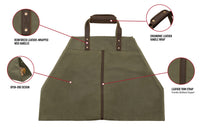 Backwoods Waxed Canvas Log Carrier, Black, Olive Drab or Earth Brown