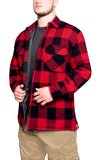 Buffalo Plaid Quilted Lined Jacket - Red