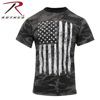 Camo US Flag T-Shirt Black Camo