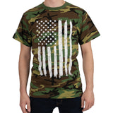 Camo US Flag T-Shirt Woodland Camo