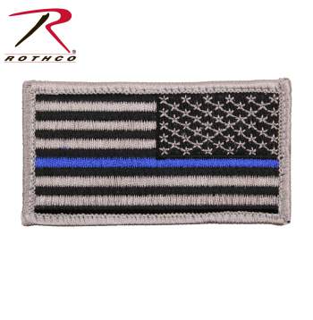 Thin Blue Line Police U.S. Flag Patch - Hook Back (Reverse)