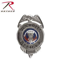 Security Officer Badge With Flags - Silver