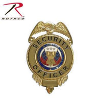 Security Officer Badge With Flags - Gold