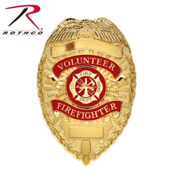 Deluxe Fire Department Badge - Gold