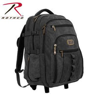 Rolling Canvas Backpack, Black