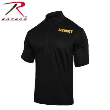 Moisture Wicking Security Polo Shirt W/GOLD LETTERING