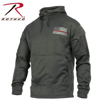 Thin Red Line Concealed Carry Hoodie Grey