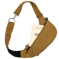 Crossbody Canvas Sling Bag Coyote Brown