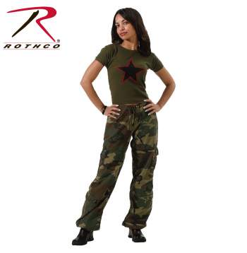 Womens Camo Vintage Paratrooper Fatigue Pants