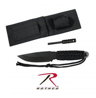 Paracord Knife With Fire Starter- Black