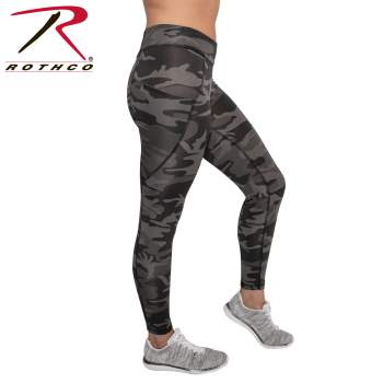 Womens Workout Performance Camo Leggings With Pockets
