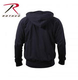 Zippered Thermal Lined Hooded Sweatshirt- Navy Blue