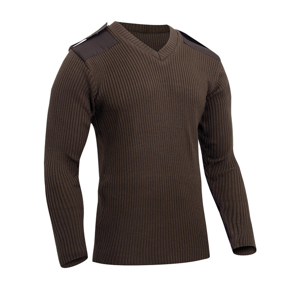 G.I. Acrylic V-Neck Sweater Brown