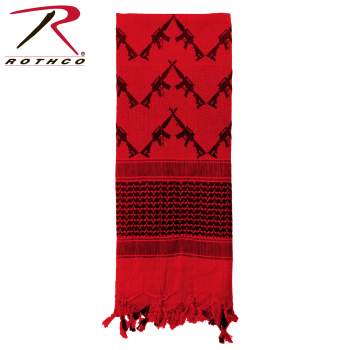 Crossed Rifles Shemagh Tactical Scarf, Red