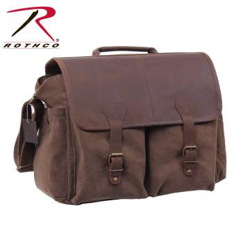 Vintage Leather Flap Messenger Bag
