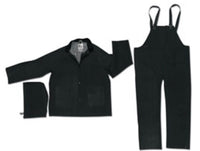 Classic Plus Black PVC/Polyester Three-Piece Rain Suit