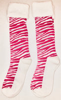Girls Zebra Cuff Knee High Socks