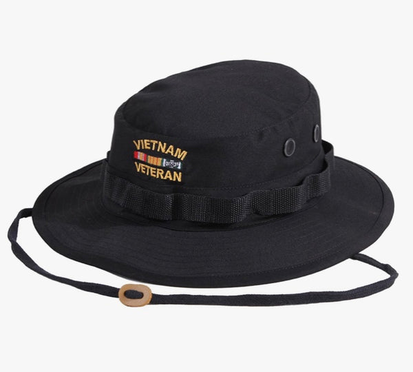 Vietnam Veteran Boonie Hat, Black