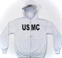 USMC Zip Front Hooded Sweatshirt