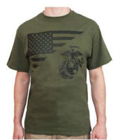 US Flag / USMC Eagle, Globe, & Anchor T Shirt