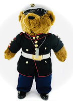 Marine Corps Enlisted Dress Blue Uniform Plush Bear 10"